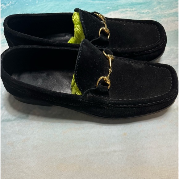 GUCCI VINTAGE BLACK SUEDE HORSE-BIT LOAFERS, Size 7.5 - Picture 5 of 6